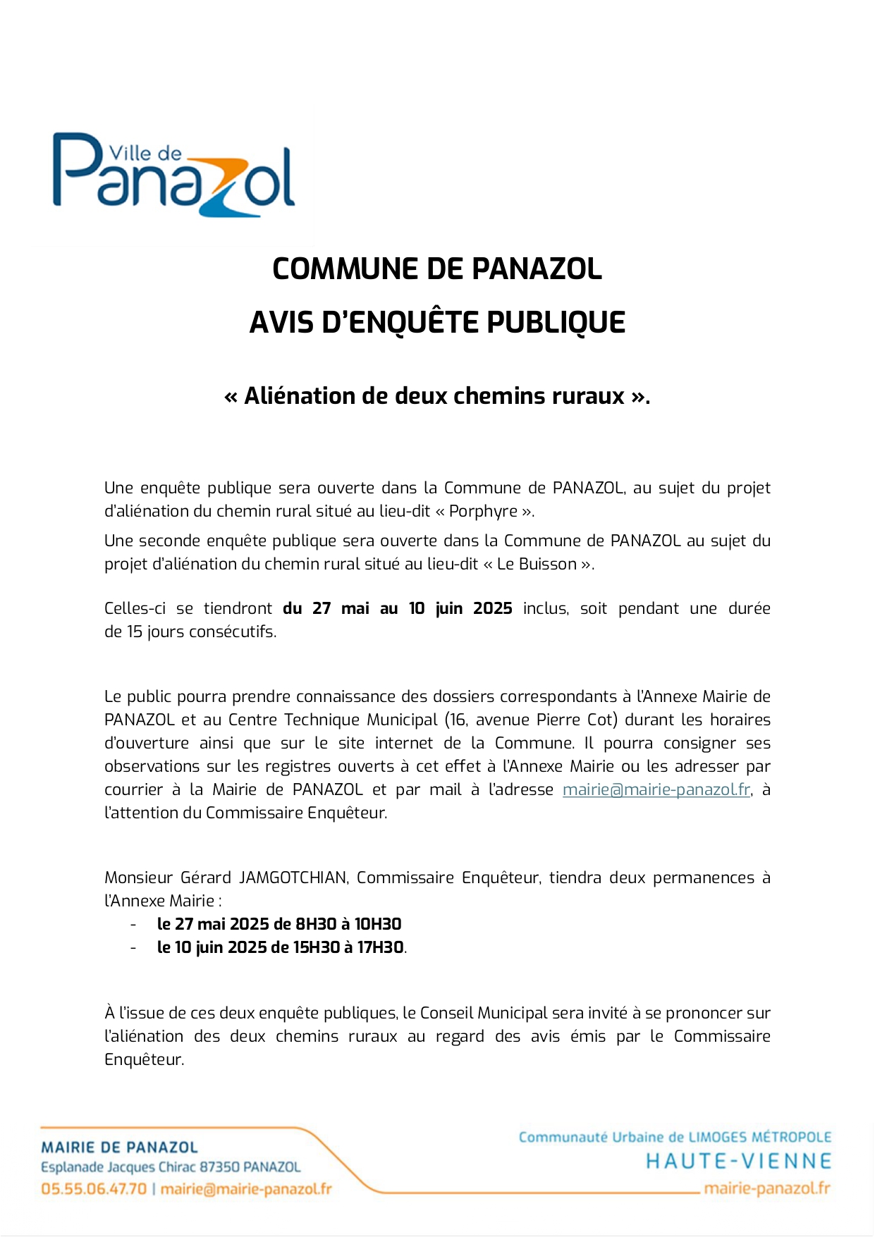 Panazol : Pont sur l'Auzette